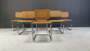 Set van 6 vintage Cesca-stoelen in Marcel Breuer-stijl, gemaakt in Italië, jaren 1970