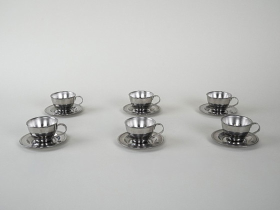 Image 1 of Set di tazze in acciaio inox, design italiano, anni '80, produzione: Italia