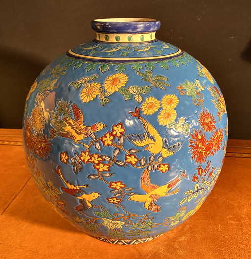 Grand Vase Boule Emaux De La Louvière