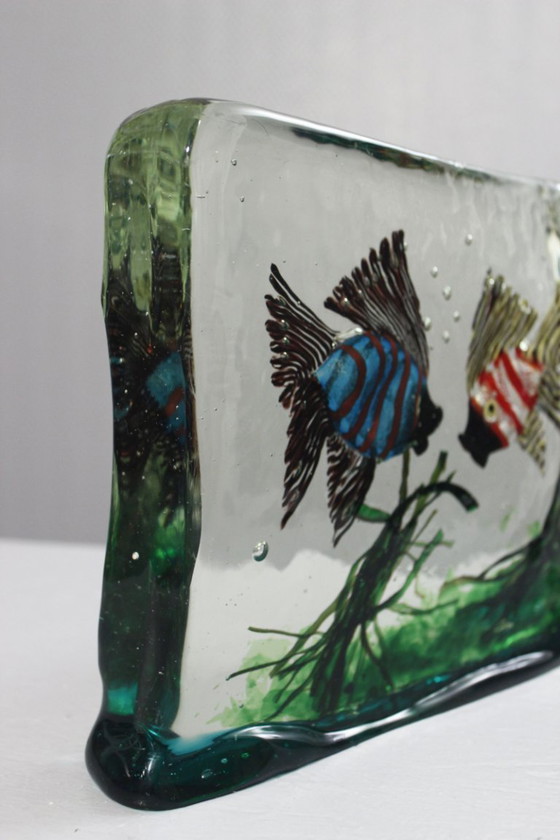 Image 1 of 5.5 Kg Large Aquarium sculpture Alfredo Barbini Cenedese blown glass Murano 1970s