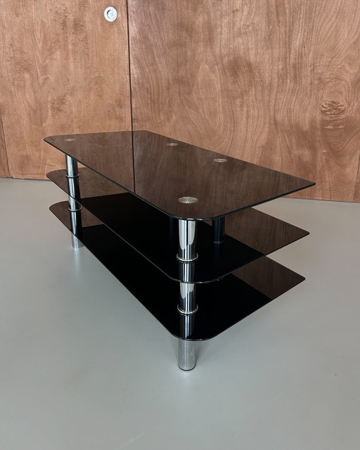 Supporto TV in vetro cromato