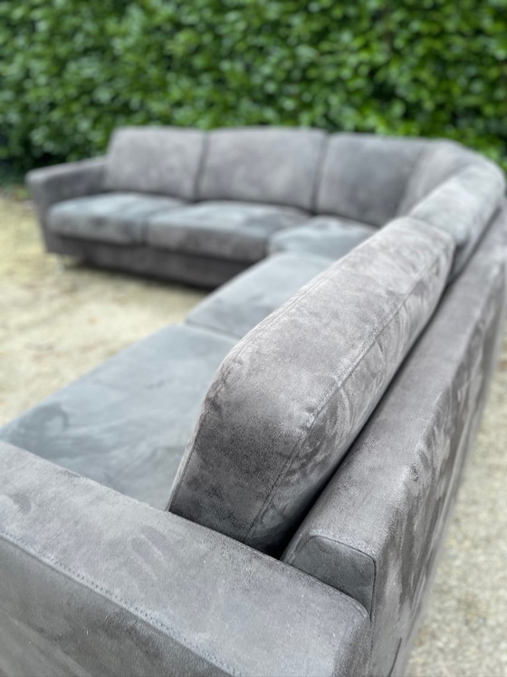 Image 1 of Grote antracietkleurige hoekbank - Ruime loungebank - Gratis levering