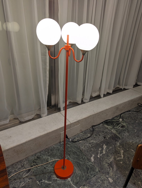 Image 1 of Vintage Space Age Oranje Vloerlamp - LeClaire Schäfer - 1970s