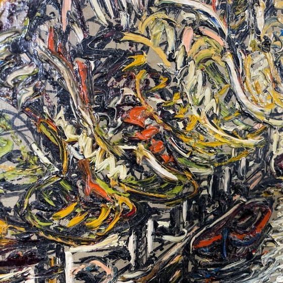 Image 1 of 1961 Dipinto in stile Van Gogh della Oude Kerk vista dal canale Oude Delft