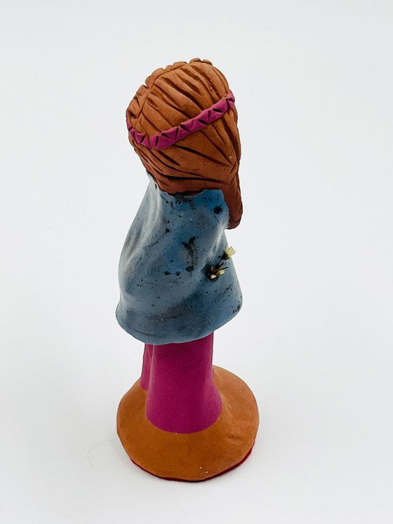 Due statuette in ceramica, stile folk art, Oggetti decorativi, Marrone, Vintage (foto 8 di 13)