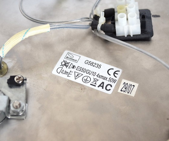 Image 1 of Vintage "Brilliant" Chromen Plafondspot met 4 Ogen - Verstelbare Retro Design Verlichting