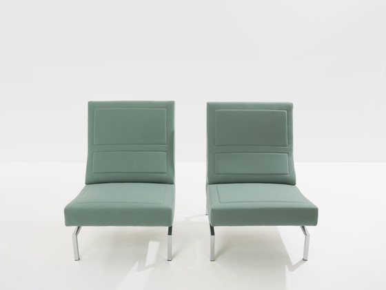 Image 1 of Pierre Paulin CM236 fauteuils, chroom satijn wollen fluweel, 1960
