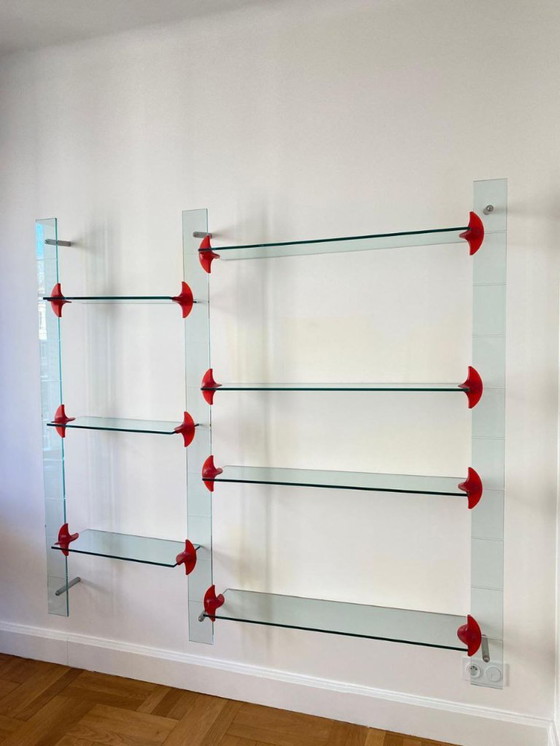 Image 1 of Roche Bobois design wandplank van glas (prijs bespreekbaar)