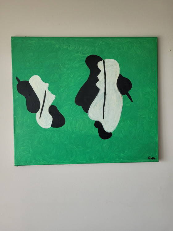 Image 1 of Set di 9 dipinti astratti di Cath Weegels