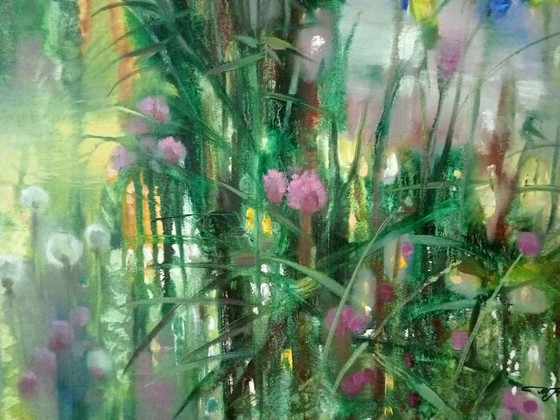 Original Oil Painting Abstract Expressionism Flowers Nature Breeze – Paintings & Drawings, Canvas (photo 6 of 9)