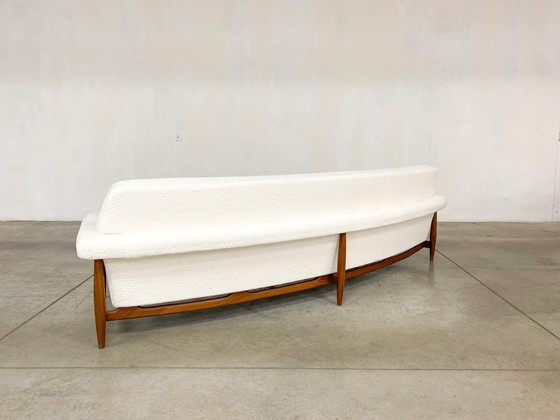 Image 1 of Sofá TV en Bouclette blanco teca de Johannes Andersen para Trensum, 1958