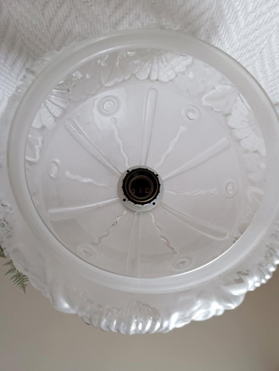 Image 1 of Art Deco globe pendant light in frosted glass