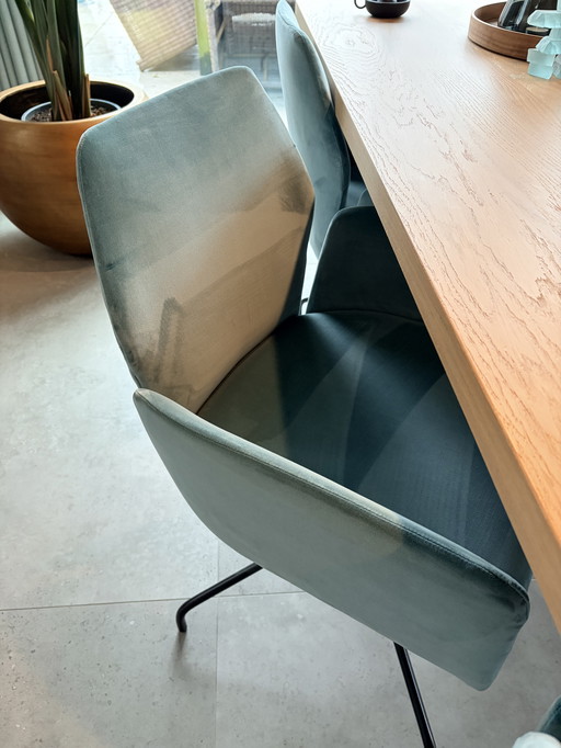 8x Silla de comedor Nixdesign azul/verde