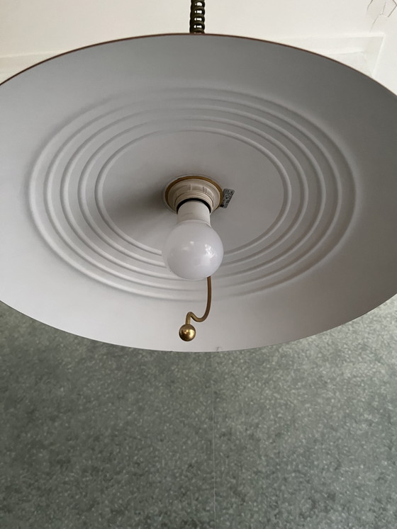 Lampada a sospensione regolabile vintage Happylight – metallo marmorizzato – anni '80 – Lampade a sospensione (photo 3 of 7)