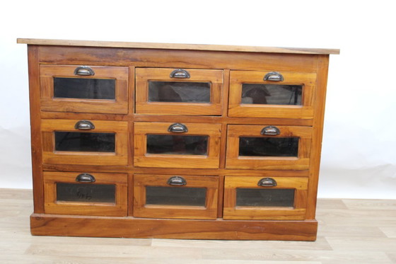 Image 1 of Bandeja de 9 cajones para semillas de castaño 1960 Francia