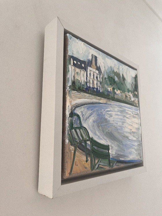 Small Painting - 20 x 20 - 'Les Jardins de Paris' by Maja A Chris – Paintings & Drawings, Wood (photo 8 of 10)