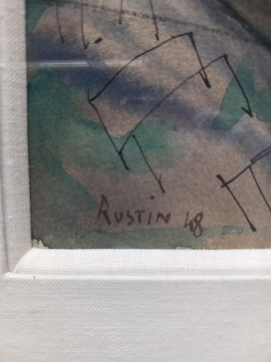 Rustin painting – Paintings & Drawings, Glass, Paper (photo 5 of 7)