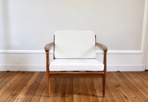 Fauteuil scandinave vintage teck Grete Jalk 1960