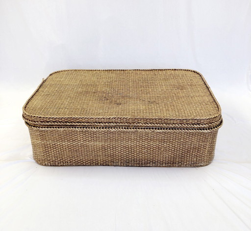 Large Vintage Rattan Trunk Coffee Table