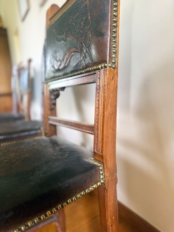 Image 1 of Walnut dining table with 8 chairs