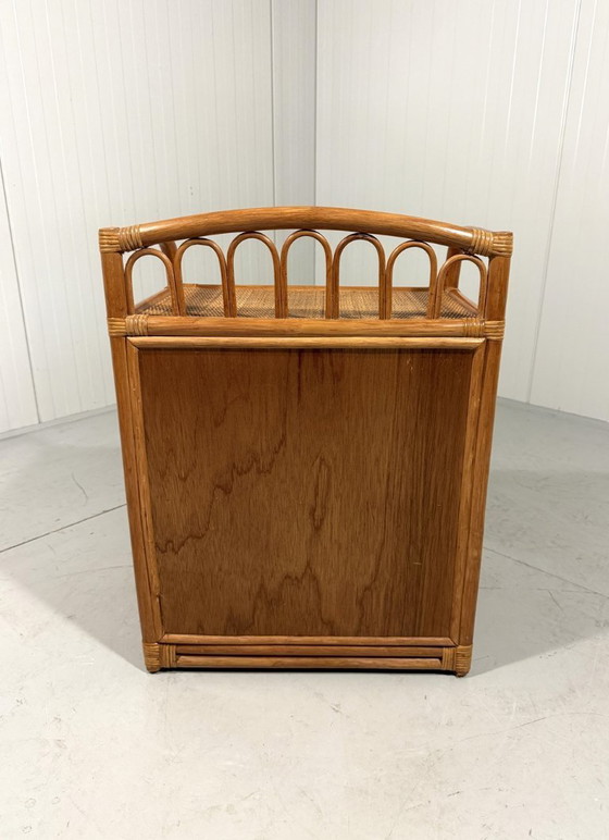 Image 1 of Rotan ladekast nachtkastje 1980's