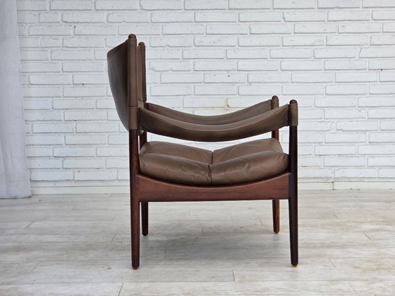 Anni '70, design danese di Kristian Vedel, Poltrona a schienale alto modello "Modus". – Poltrone, Leather (photo 10 of 21)
