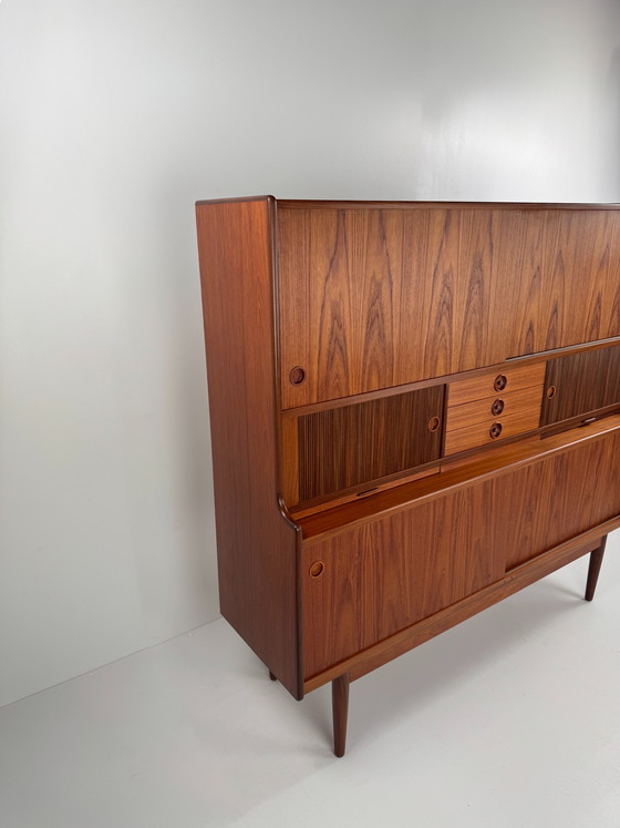 Image 1 of Johannes Andersen Highboard for J. Skaaning & Søn – Danish Design with Hidden Bar, 1960s