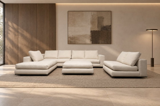 Set da 5 pezzi Minotti Hamilton, Rivestito di recente, Zona salotto, Altro, Tessile, Beige (foto 2 di 15)