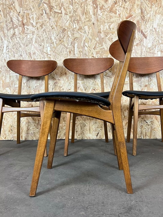 Image 1 of 4x 60er 70er Jahre Teak Stühle Stuhl Dining Chair Danish Modern Design 60s 70s