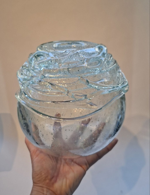 Vaso in vetro artistico Bullicante "Nesting" – Stile Mihai Topescu (Anni '90)