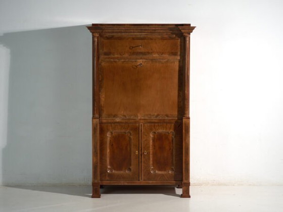 Antico secretaire Biedermeier in legno di noce – Austria, circa 1840 – Scrivanie, Brass (photo 30 of 40)