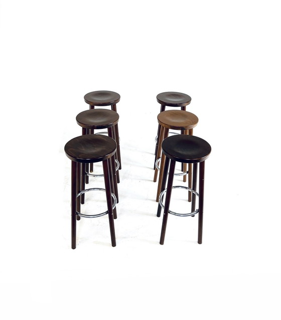 Image 1 of 6x sgabelli da bar brutalisti anni '70