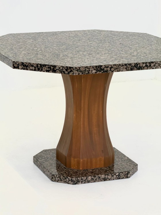 Art Deco Dining Table with Octagonal Granite Top – Stone (photo 5 of 9)