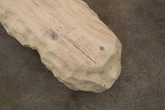 Image 1 of Carved Oak Sculptural Bench