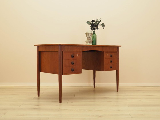 Image 1 of Teakhouten bureau, Deens design, jaren 70, gemaakt in Denemarken.