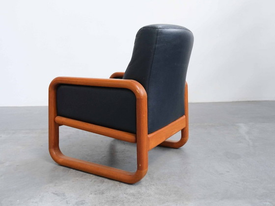 Fauteuil Lounge Vintage Danois en Teck – Wood, Leather (photo 5 of 7)