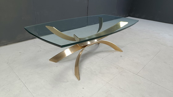 Image 1 of Tavolino da caffè italiano in ottone scultoreo vintage, anni '70