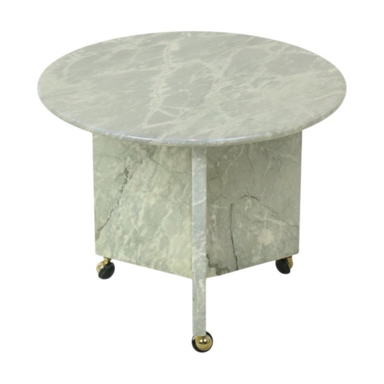 Image 1 of Marble Side Table on Wheels 1970s