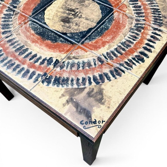 Image 1 of Ceramic Tile Table “Condor”, presumably Denmark 1970s
