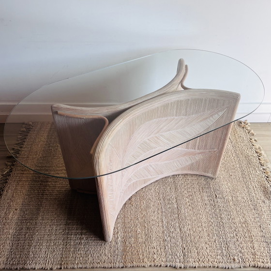 Image 1 of Rotan Tafel Sidetable Bureau Italiaans Design Vivai del Sud