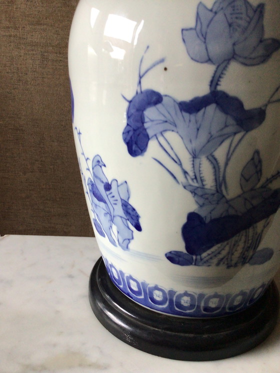 Image 1 of Large Vintage Chinese Lamp Made of Old Ginger Jar
