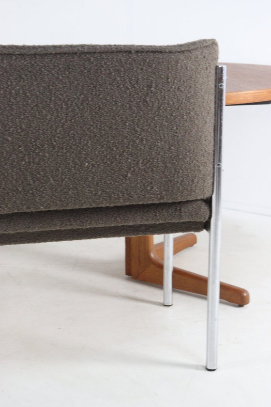 Image 1 of Vintage eetkamerbankje stoelen eetstoelen nieuw gestoffeerd