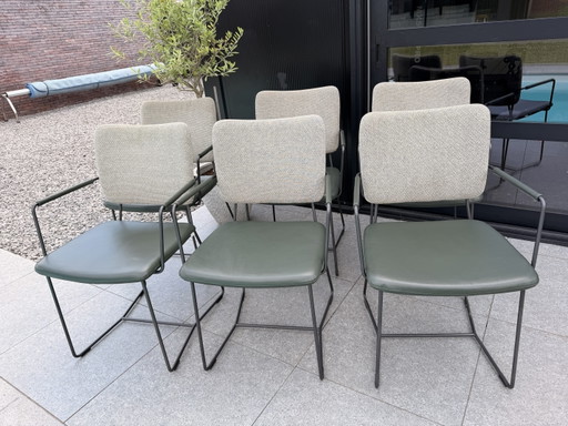 6 chaises de salle à manger Bert Plantagie Kiko à accoudoirs ouverts