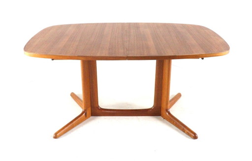 Grande tavolo da pranzo ovale allungabile 2x Gudme, design danese vintage – eettafels, Wood