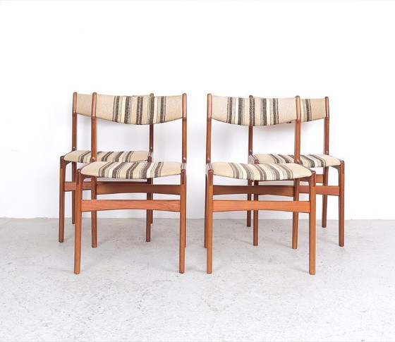 Image 1 of Set of 4 Vintage Erik Buch Teak Chairs for OD Møbler Denmark