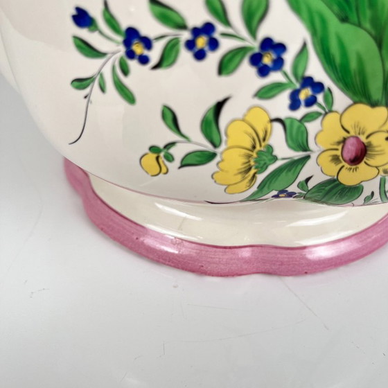 Großer KG Lunéville-Blumentopf, Modell „Streetlight“, rosa Muster – Pflanzkübel, Ceramic (photo 5 of 8)