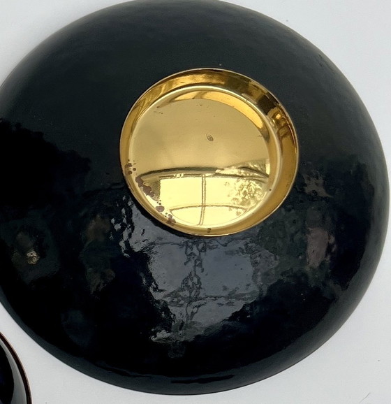 Image 1 of Mid-Century Copper Enamel Collection of Handcrafted Bowls & Vases (9 pieces)