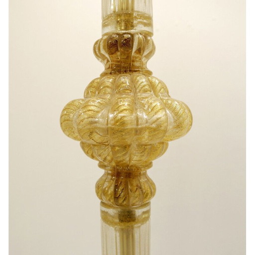 Vintage Murano Tischlampe Barovier &amp; Toso 'Cordonato D'Oro' 1950er Jahre