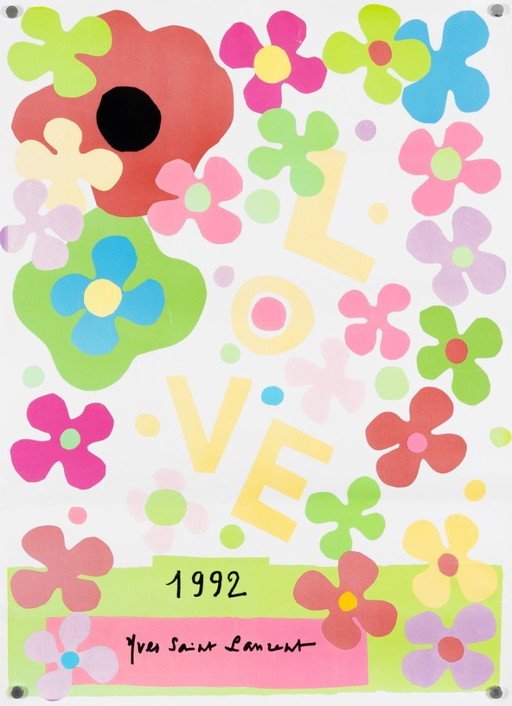Yves Saint Laurent LOVE – Originele vintage poster uit 1992 van Yves Saint Laurent – Modern – 55x40 cm