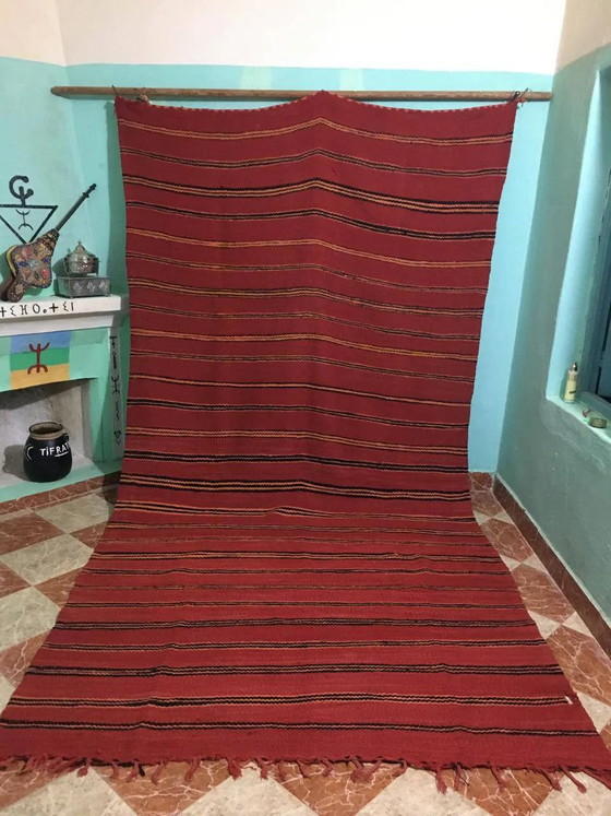 Tappeto berbero rosso vintage 370cm×187cm – Tappeti, Wool, Cotton (photo 6 of 11)